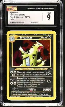 CGC Mint 9 Tyranitar 12/75 Holo - Neo Discovery (2001) Pokemon - Image 1