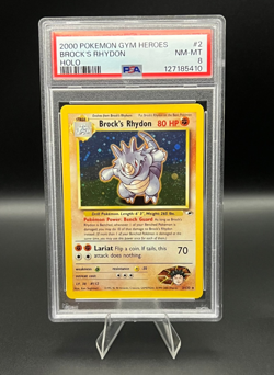 Brock's Rhydon 2/132 - PSA 8 - Pokemon: Gym Heroes - Image 1