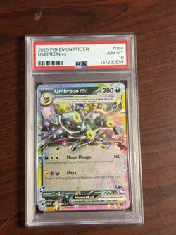 2025 Pokemon Prismatic Evolutions Umbreon ex Double Rare #060/131 PSA 10 - Image 1