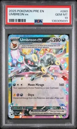 2025 Pokemon Prismatic Evolutions Umbreon ex Double Rare #060/131 PSA 10 - Image 1