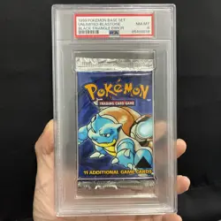 1999 Pokemon TCG Base Set Unlimited Blastoise Black Triangle Error PSA 8 - Image 1