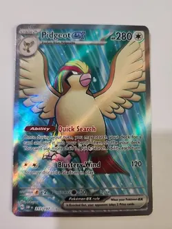 Pidgeot ex 217/197 Obsidian Flames Full Art Ultra Rare Holo Pokemon TCG 2023 NM - Image 1