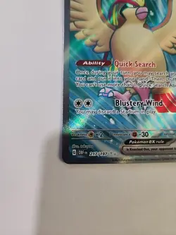 Pidgeot ex 217/197 Obsidian Flames Full Art Ultra Rare Holo Pokemon TCG 2023 NM - Image 4