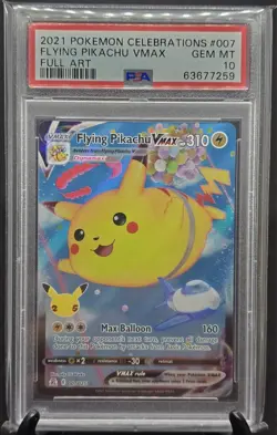 Flying Pikachu Vmax 2021 Pokemon Celebrations #007/025 Full Art PSA 10 GEM MINT - Image 1