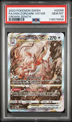 2023 POKEMON SWORD & SHIELD CROWN ZENITH FULL ART/HISUIAN ZOROARK VSTAR PSA 10 - Image 1
