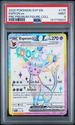2025 POKEMON PRISMATIC EVOLUTIONS PREMIUM FIGURE COLLECTION ESPEON EX PSA 9 - Image 1
