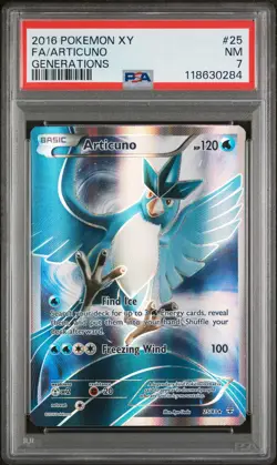2016 POKEMON XY GENERATIONS #25 FULL ART/ARTICUNO PSA 7 - Image 1