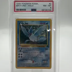 Pokemon TCG 1999 Fossil ARTICUNO 2/62 Holo Rare Unlimited PSA 8 - Image 1