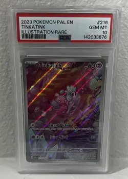 2023 POKEMON PALDEA EVOLVED TINKATINK 216/193 ILLUSTRATION RARE PSA 10 GEM MINT - Image 1