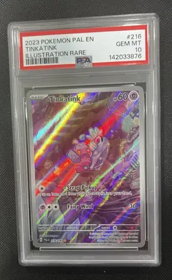 2023 POKEMON PALDEA EVOLVED TINKATINK 216/193 ILLUSTRATION RARE PSA 10 GEM MINT - Image 2