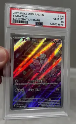 2023 POKEMON PALDEA EVOLVED TINKATINK 216/193 ILLUSTRATION RARE PSA 10 GEM MINT - Image 3