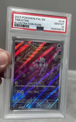 2023 POKEMON PALDEA EVOLVED TINKATINK 216/193 ILLUSTRATION RARE PSA 10 GEM MINT - Image 5
