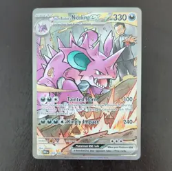 Pokemon TCG Team Rocket's Nidoking EX Holo Rare Sv10 233/182 330 HP - Image 1