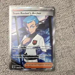Pokemon Team Rocket's Archer Full Art Trainer Holo Card DRI 223/182 2025 - Image 1