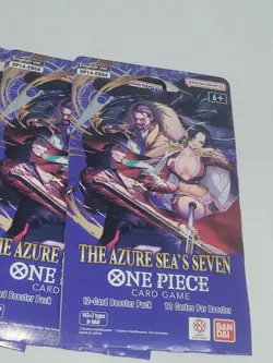 One Piece TCG The Azure Sea's Seven Card Booster Sleeve OP-14 Eng Lot Of 4 Packs - Image 2
