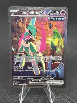 Pokemon Card - Iron Valiant ex Paradox Rift 249/182 Illustration Rare - Image 1