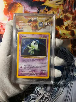Celebi 03/64 Neo Revelation Double Holo error Pokemon w/ Swirl 🌀 TAG 4.5 - Image 1