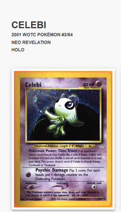 Celebi 03/64 Neo Revelation Double Holo error Pokemon w/ Swirl 🌀 TAG 4.5 - Image 4