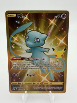 Pokemon Mew Celebrations 2021 Gold Secret Rare Full Art NM#025/025 English - Image 1