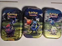 Ascended Heroes Mini Tin EMPTY Lot Of 3 Pokemon TCG Stickers And Art Included - Image 1