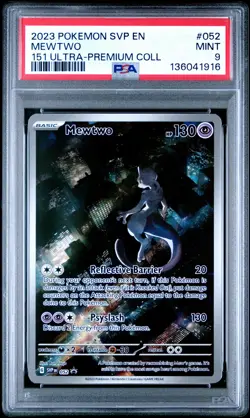 2023 POKEMON SVP EN-SV BLACK STAR PROMO 151 ULTRA-PREM COLL #052 MEWTWO PSA 9 - Image 1
