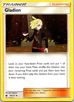 Gladion #95/111 Pokemon SM - Crimson Invasion Near Mint or Better - Image 1