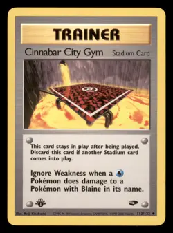 Lightly Played Cinnabar City Gym 113/132 1st Edition Gym Challenge Uncommon - Image 1