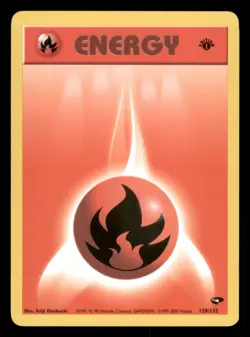 Lightly Played Fire Energy 128/132 1st Edition Gym Challenge - Image 1