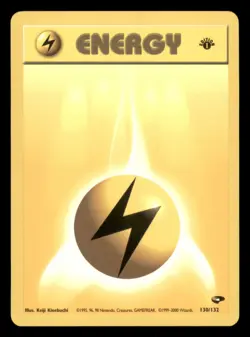Lightly Played Lightning Energy 130/132 1st Edition Gym Challenge - Image 1