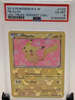 Pokemon 2013 Legendary Treasures: Radiant Collection Pikachu #7/25 PSA 6 Holo - Image 1