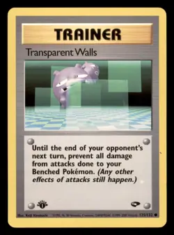 Lightly Played Transparent Walls 125/132 1st Edition Gym Challenge Common - Image 1
