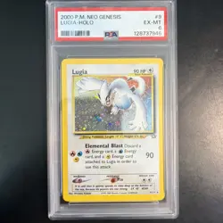 Pokemon Lugia Neo Genesis Unlimited Holo Rare #9 PSA 6 - Image 1