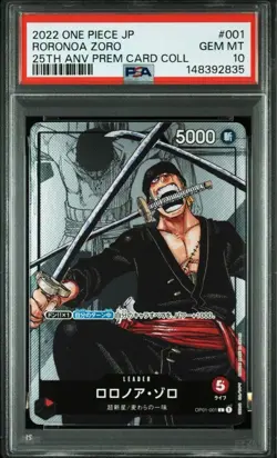PSA 10 Roronoa Zoro OP01-001 25th Anniversary 2022 ONE PIECE Card Japanese - Image 1