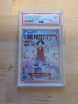2026 ONE PIECE PROMOS COLLEGE BASKETBALL: US VOYAGE #055 MONKEY D. LUFFY PSA 9 - Image 3
