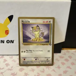 GOLD Border Meowth 56/64 Jungle Unlimited Pokemon TCG Card Vintage WOTC - Image 1