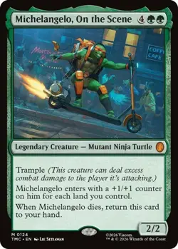 MTG Michelangelo, On the Scene, NM-Mint, English Commander: Teenage Mutant Ninja - Image 1