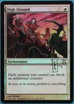 High Ground FOIL 10th Edition NM White Uncommon SIGNED CARD (419114) ABUGames - Image 1