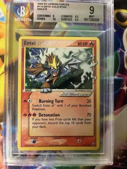 Pokemon BGS 9.0 Entei Gold Star Unseen Forces 113/115 Holo - Image 3