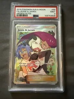 Jessie & James Full Art Trainer PSA 9 Pokemon Hidden Fates 68/68 - Image 1
