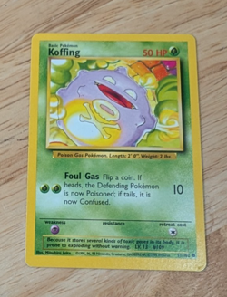 Koffing unlimited Base Set 51/102 - Vintage WOTC Pokemon Card NM - Image 1