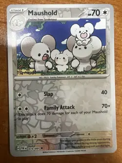Maushold 074/091 Sv: Paldean Fates Reverse Holo Pokemon TCG NM - Image 1