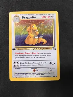 Dragonite 4/62 1st Edition Holo Rare - Pokemon Fossil - Vintage MP - Image 2