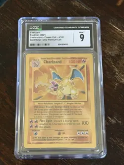 Charizard #4/102 Pokemon Celebrations Gold Metal Ultra Premium Collection CGC 9 - Image 1
