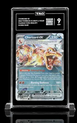 2024 Pokemon SV: Paldean Fates Charizard ex 054/091 TAG 9 Mint - Image 1