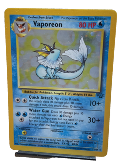 Pokemon TCG Vaporeon Jungle Unlimited 12/64 Holo Rare Vintage 1999 Excellent - Image 1