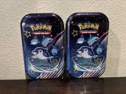NEW Pokemon TCG Scarlet & Violet Paldean Fates Mini Tin Featuring "FINIZEN" x2 - Image 1