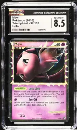 2010 Pokemon Triumphant Holo Mew #97 CGC 8.5 - Image 1