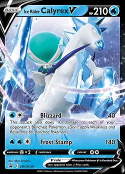 Pokemon Ice Rider Calyrex V (SWSH130/322) SWSH Black Star Promos LP HOLO - Image 1