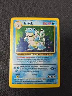 German Pokemon Blastoise Turtok Base Set LP-MP 2/102 Holo WOTC 1999 - Image 1