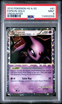 2010 POKEMON UNDAUNTED ESPEON PRIME #81 ULTRA RARE PSA 9 MINT #114902008 - Image 1